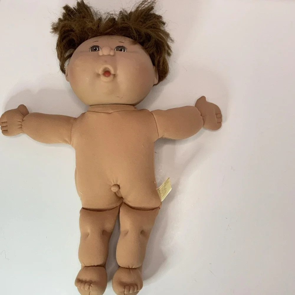 Vintage 1991 Mattel Cabbage Patch Kids Doll Brown Hair Heart Buttons Xavier Sig